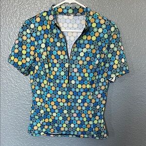 Shebeest Colorful Floral Cycling Top